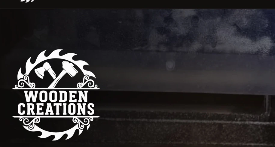 Wooden Creations website homepage preview featuring custom CNC signs and personalized woodworking in Whitefish, Montana